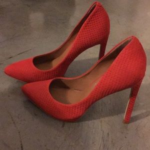Aldo red suede pumps.